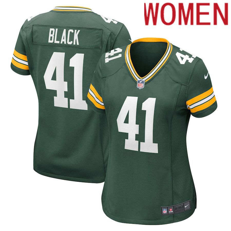 Women Green Bay Packers #41 Henry Black Nike Green Nike Game Player NFL Jersey->women nfl jersey->Women Jersey